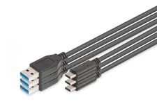 USB Type-C charger/Data cable set, type C - A M/M, 1.0m, 3er Set, 3A, 480MB, 2.0 Version, bl