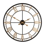 Premier Housewares prem-2200970 Horloge Murale, Métal, Noir, 80 x 4 x 80 cm