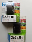 HP 363XL x 2 Black Genuine Ink Cartridges C8719EE for HP Photosmart printers