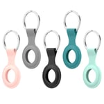 Chofit Case Compatible with AirTag Cases, (5-Pack) Soft Silicone Anti-Scratch Keyring Holder Loop Cover Portable Protective Cases Keychain Key Ring Accessory for AirTag Finder