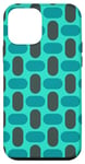 Coque pour iPhone 12 mini Turquoise Teal Blue Rounded Rectangles Ovals Ellipse Pattern
