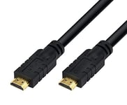 PremiumCord 4K High Speed HDMI 2.0 Cable M/M 18Gbps with Amplifier, Compatible with Video 4K @ 60Hz, Deep Colour, 3D, ARC, HDR, 3x Shielded, Gold-Plated Connectors, Black, 7 m