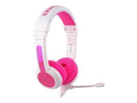 Onanoff BuddyPhones School+ - Headset - på örat - kabelansluten - 3,5 mm kontakt - rosa