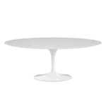 Knoll - Saarinen Oval Table - Matbord 198 x 121 cm Vitt underrede skiva i Vit laminat - Matbord
