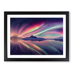 Watercolour Aurora Borealis Vol.1 H1022 Framed Print for Living Room Bedroom Home Office Décor, Wall Art Picture Ready to Hang, Black A2 Frame (64 x 46 cm)