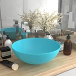 vidaXL keramisk håndvask til badeværelse rund lysegrøn