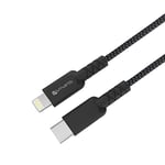 4smarts RapidCord Câble USB C vers Lightning [Certifié MFI] Charge Rapide Power Delivery 4.35A et Transfert de Données Câble iPhone Compatible avec iPhone 12 Pro Max, iPhone SE, iPad - 1m - Noir/Gris
