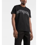 Givenchy Mens College Logo-embroidered T-shirt Black Cotton - Size Medium