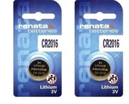 Genuine Renata  CR2016 Lithium Coin Batteries Expiry Date 04/2029 Pack of 2