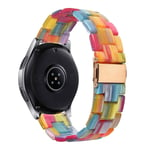 DEALELE Strap Compatible with Samsung Gear S3 Frontier/Classic/Galaxy Watch 46mm / Galaxy 3 45mm, 22mm Colorful Resin Bracelet Replacement for Huawei Watch 3 / GT2 46mm (Rainbow)