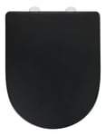 WENKO Toilet seat Exclusive No. 3, with automatic soft-closing mechanism, suitable for Villeroy & Boch O.novo and standard bathroom ceramics, made of antibacterial Duroplast, 36.5 x 45 cm, black