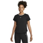 NIKE FB7621-010 W NK AIR DF SS TOP Sweatshirt Women's BLACK/WHITE/WHITE Size L