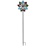 Insma - Moulin à vent en métal fleur papillon, pour jardin extérieur, cour, Patio, pelouse, décoration de jardin, piquets décoratifs 32.5x121cm