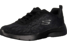 New Womens Skechers Dynamight 2 Homespun Trainers Lace Up Black Size UK 7