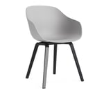HAY - AAC222 Chair Black WB Lacq Oak Base Concrete Grey 2.0 Shell - Matstolar - Hee Welling - Grå - Trä/Plast