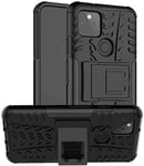 For Google Pixel 5 (5G) Shockproof Case, Hybrid [Tough] Rugged Armor Protective Cover, Phone Case Cover With Built-in [Kickstand] For Google Pixel 5 (5G) (6") - Black