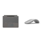 Microsoft Surface Pro 8 or Pro X - Signature Type cover - Silver - and Slim Pen 2 - Black - bundle & Surface Arc Bluetooth Mouse - Platinum