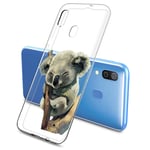Oihxse Compatible with Motorola Moto G7 Plus Case Cute Koala Cartoon Clear Pattern Design Transparent Flexible TPU Anti-Scratch Shockproof Slim Soft Silicone Bumper Protective Cover-A5