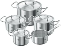 Zwilling Twin Classic 5-piece Saucepan Set, with 4 Lids, Suitable for Induction