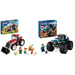 LEGO City Great Vehicles Tractor Toy, Farm Set with Rabbit Figure, Toys & City Blue Monster Truck Toy for 5 Plus Year Old Boys & Girls, Vehicle Set with a Driver Minifigure, Creative Race
