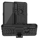 LFDZ Compatible with Alcatel 3L (2020) Case,Heavy Duty Tough Armour Rugged Shockproof Cover with Kickstand Case For Alcatel 3L (2020) Smartphone(Not fit Alcatel 3L 2019),Black