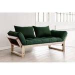 Inside75 Banquette méridienne style scandinave futon vert EDGE couchage 75*200cm