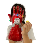 T-XYD Infinity Gauntlet, Iron Man Infinity Gems Glove with 6 Magnet LED Stones, Removable Design, 3 Flash Mode, Halloween Cosplay Props for Kids/Adults,Kids
