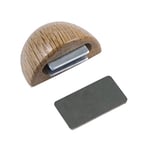 Amig - Butée magnétique adhésive pour portes de passage | 48 x 25 mm | Modèle 407 | Finition en bois de chêne | Fixation au sol | Installation facile