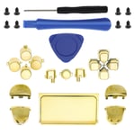 24PCS Full Set Buttons Repair Kit for PS4 Pro 040 Controller with Tools ABS Gold