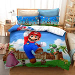 SSIN - Mario Game Children's Bed Linen Set, Bedding Set, 3D Mario Print Game Design Duvet Cover Sets (03,200 x 200 cm)