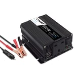 600W Power Inverter DC 12V to AC 230V 240V 3-in-1 Car Charger Cigarette Lighter Socket + AC Plug + Dual USB Charging Ports Voltage Converter