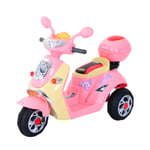 HOMCOM Electric Ride on Toy Bike Kids Motorbike 6V Battery Trike 3-5 Years Pink
