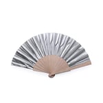 eBuyGB 1335214 Folding Handheld Pretty Hand Fan Wedding Party Accessory Pocket Sized Fan For Wedding Gift, Party Favors, DIY Decoration, Summer Holidays, Home Décor, Silver