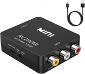 Adaptateur Rca Vers Hdmi, Convertisseur Av Vers Hdmi Mini Av À Hdmi Vidéo Signal Prise En Charge 1080P Avec Câble De Chargement Usb Pour Pc Portable Xbox Ps2 Ps3 Etc.[YIN4180386]