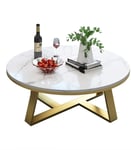 Home Accessories Table Furniture Round Coffee Table High-Grade Furniture Elegant Marble Top Finish Gold Base Couch Bedside Side Table Laptop Desk