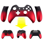 eXtremeRate® Gradient Ramp Red Soft Touch Front Housing Shell Faceplate Replacement Parts Side Rails Panel for Xbox One Controller W/3.5 mm