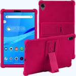 Lenovo Tab M8 TB-8705F TB-8505F 8-inch, ATOOZ PC Bracket Tablet Silicone Case,Anti-drop For Lenovo Tab M8 Case (Rose Red)