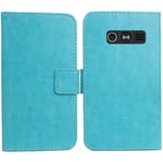 Lankashi PU Flip Leather Case For Doro 1360/1362 2.4" Wallet Folder Folio Cover Skin Protection Protector Shell Book-Style (Blue)
