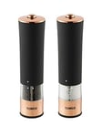 Tower Rose Gold Electric Salt And Pepper Mill Black