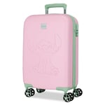 Joumma Disney Travelling with Stitch Valise Cabine Rose 36 x 55 x 20 cm Rigide 2,4 kg Fermeture à Combinaison latérale ABS 2,4 kg 32 L Bagage à Main, Rose, Talla única, Valise Cabine