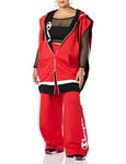 Champion Women's Oversized Reverse Weave Vest Hooded Sweatshirt, Red/Black/White, L-XXL