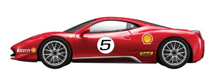 Dickie de Schuco 413312002 – True Scale – Ferrari 458, Rouge-1 : 43 2011 Italia Challenge, Rouge