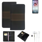Wallet Case + headphones for Oppo Reno6 Z 5G Protective Cover Brown