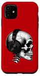 iPhone 11 Skull With Headphones Music Fan Drawing Sketch Art Case