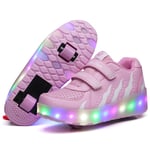 LED Rullskridskor för Barn, Ljusupplyst Rullskor med Hjul Pink 35