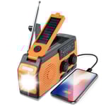 Vevradio med solcell, ficklampa och 5000mAh power- Perfet