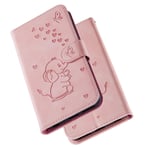 Tiyoo SAMSUNG A20 Phone Case Elephant Butterfly Pattern Folding Stand PU Leather Wallet Flip Phone Cover for Samsung a20 with Card Slots, Magnetic Closure (Pink)