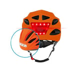 BEEPER - Casque avec LED Avant et arrière pour Vélo, VTT, Trottinette électrique ME134 (Large, Orange)
