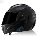 Bluetooth Casques Moto intégrés,Anti-Glare Full Face Modulable Double visières modulaire vélo Casques Motorcross Intercom Casque ECE Homologué F,L