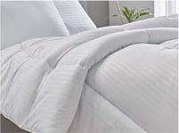 CosyWinks Luxurious Anti-Allergy Premium Satin Stripe 100% Soft Silky Microfibre Feels Like Down Duvet Quilt| Piped Edges Single, 15 tog